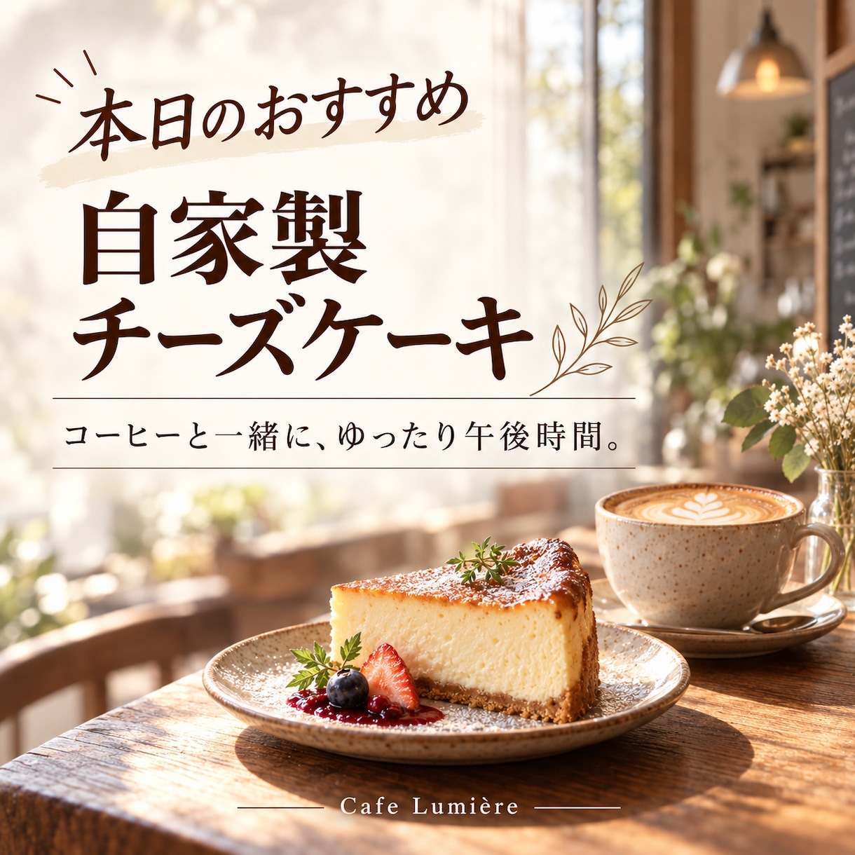 カフェ向けInstagram投稿画像を制作します お店の魅力が伝わる、おしゃれな投稿画像と文章をセットで制作！ イメージ4