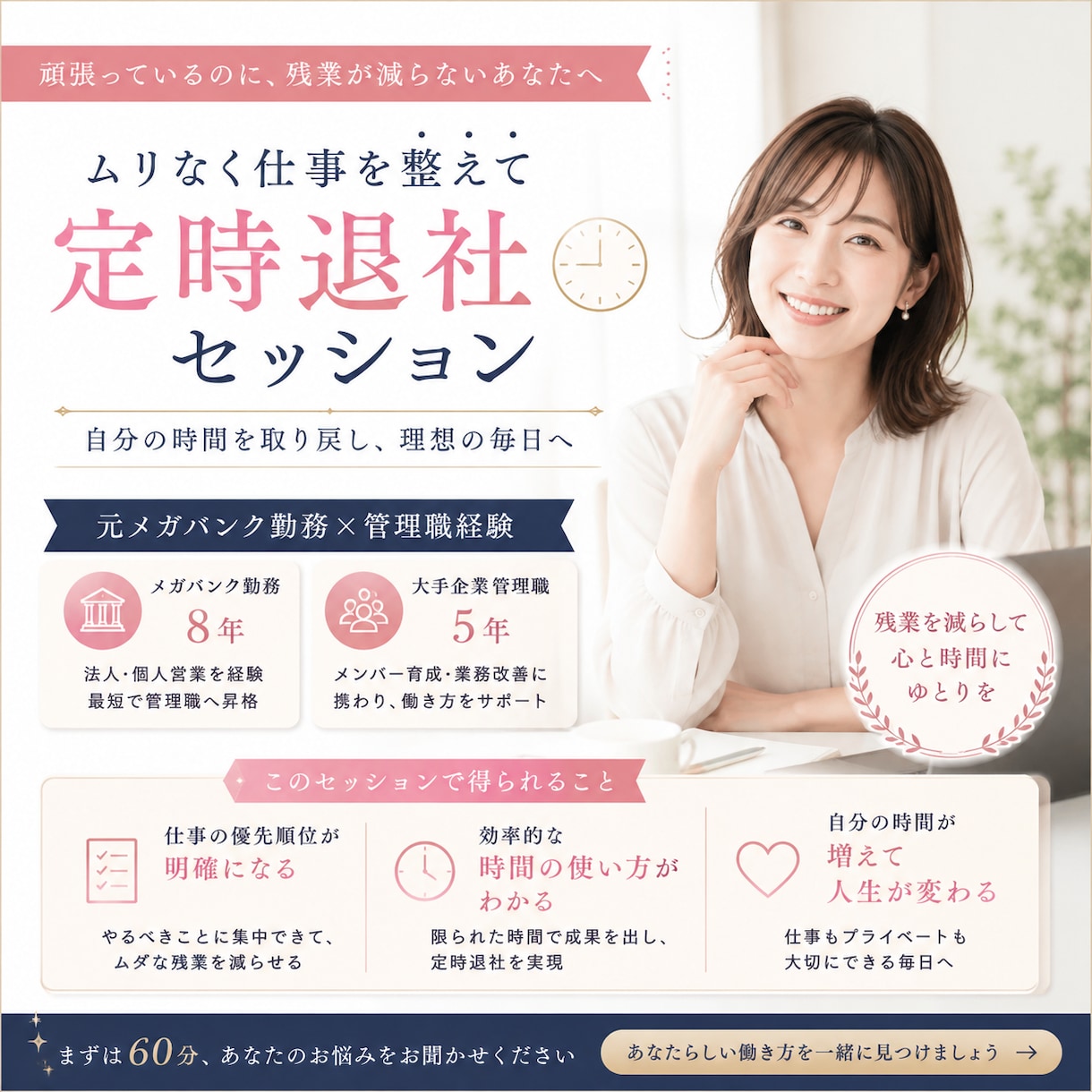5名限定　定時退社を叶える仕事整理をサポートします 残業の原因を整理し理想の働き方へ伴走 イメージ1