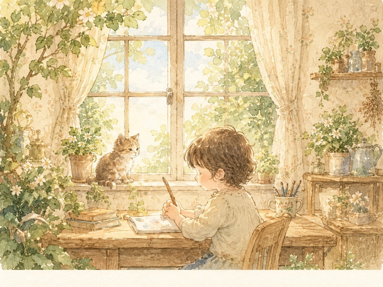 絵本のような優しいアートを制作します 毎日に小さな幸せを届ける一枚のアート イメージ1