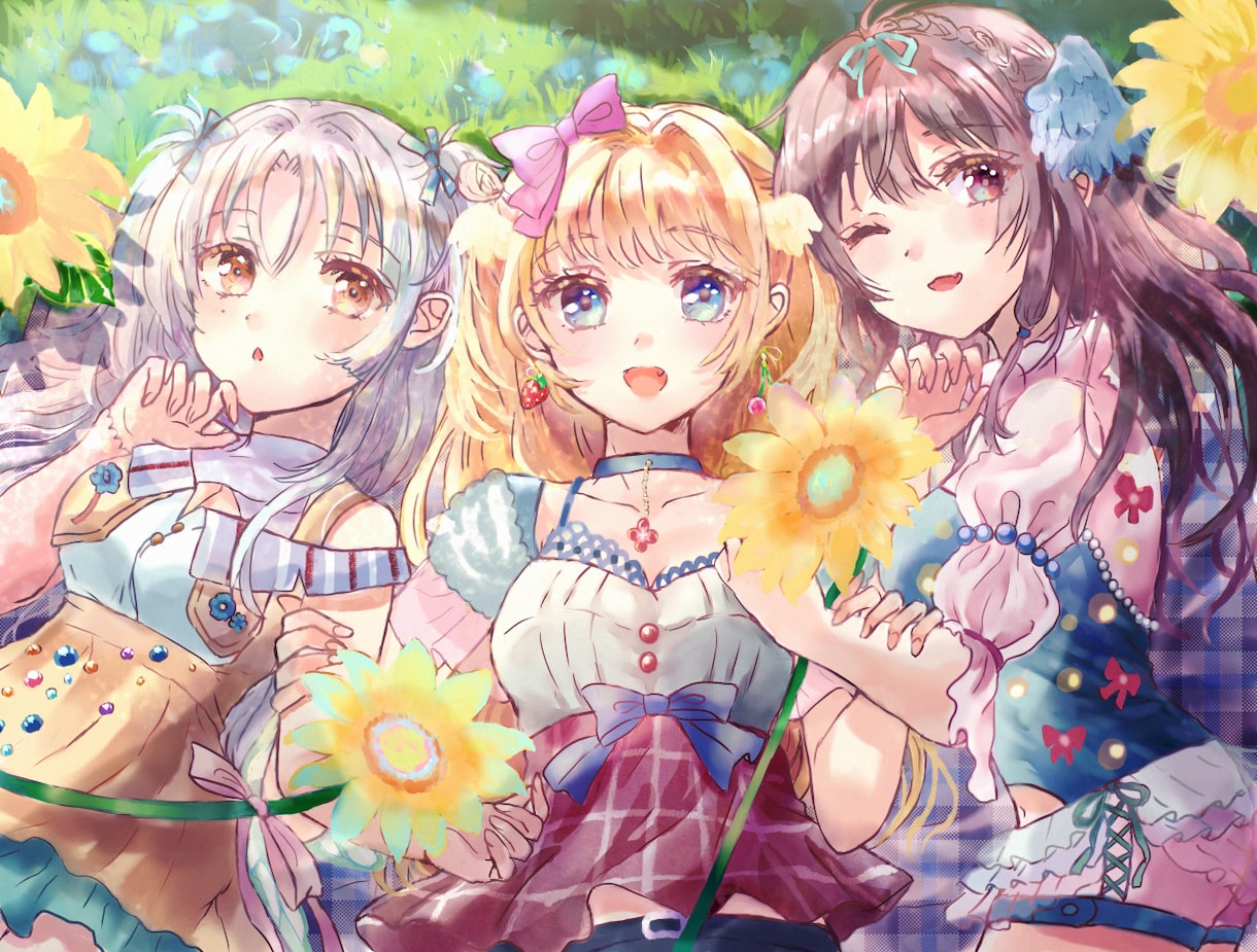 幻想的な可愛い女の子と綺麗な背景イラスト作成します パステルカラーのアナログ感ある幻想的な可愛い女の子イラスト イメージ8