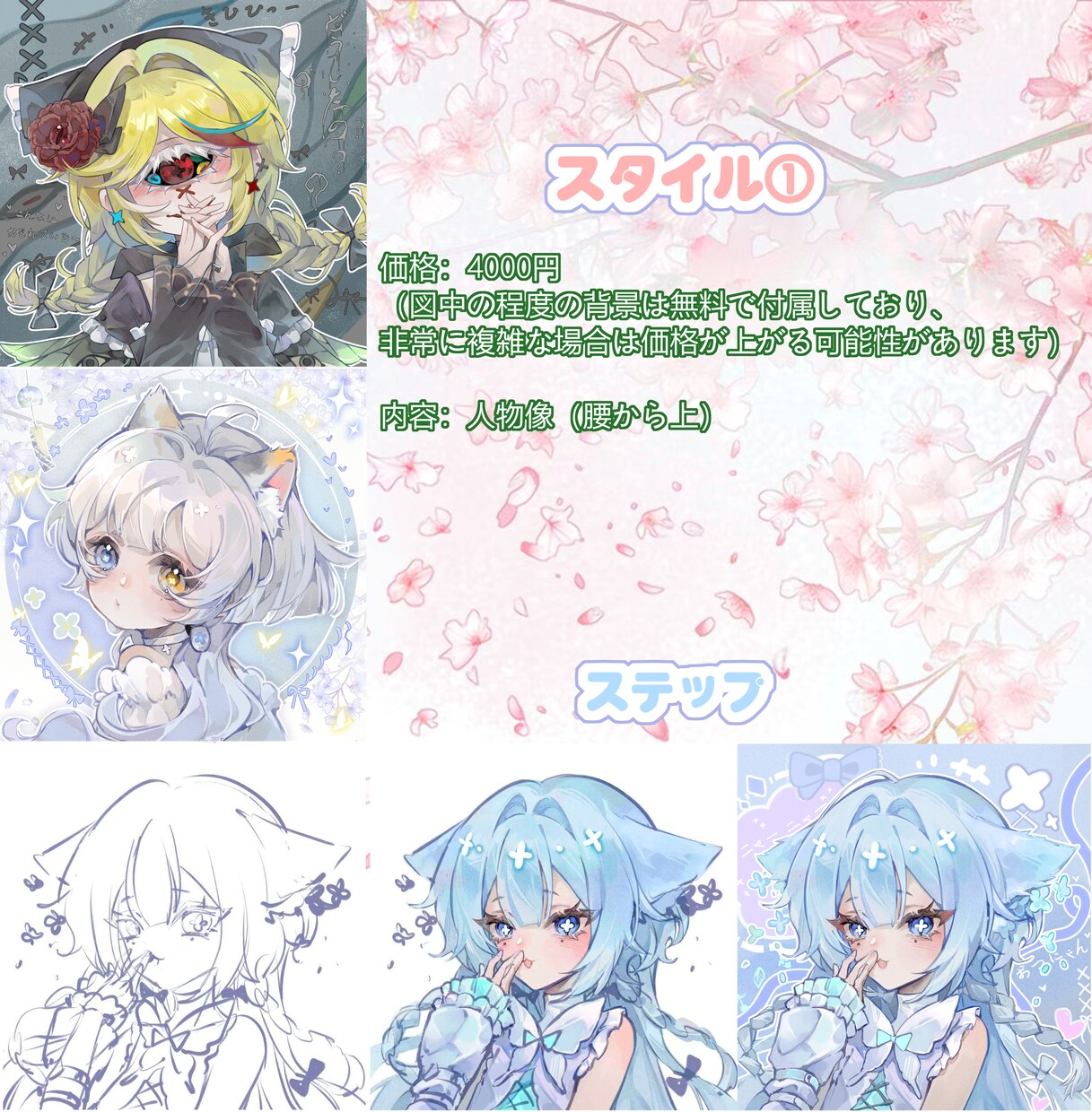 7つのスタイルのキャラクターイラスト制作いたします どんな子どもでも丁寧に対応します！✧⁺⸜(●˙▾˙●)⸝⁺✧ イメージ4