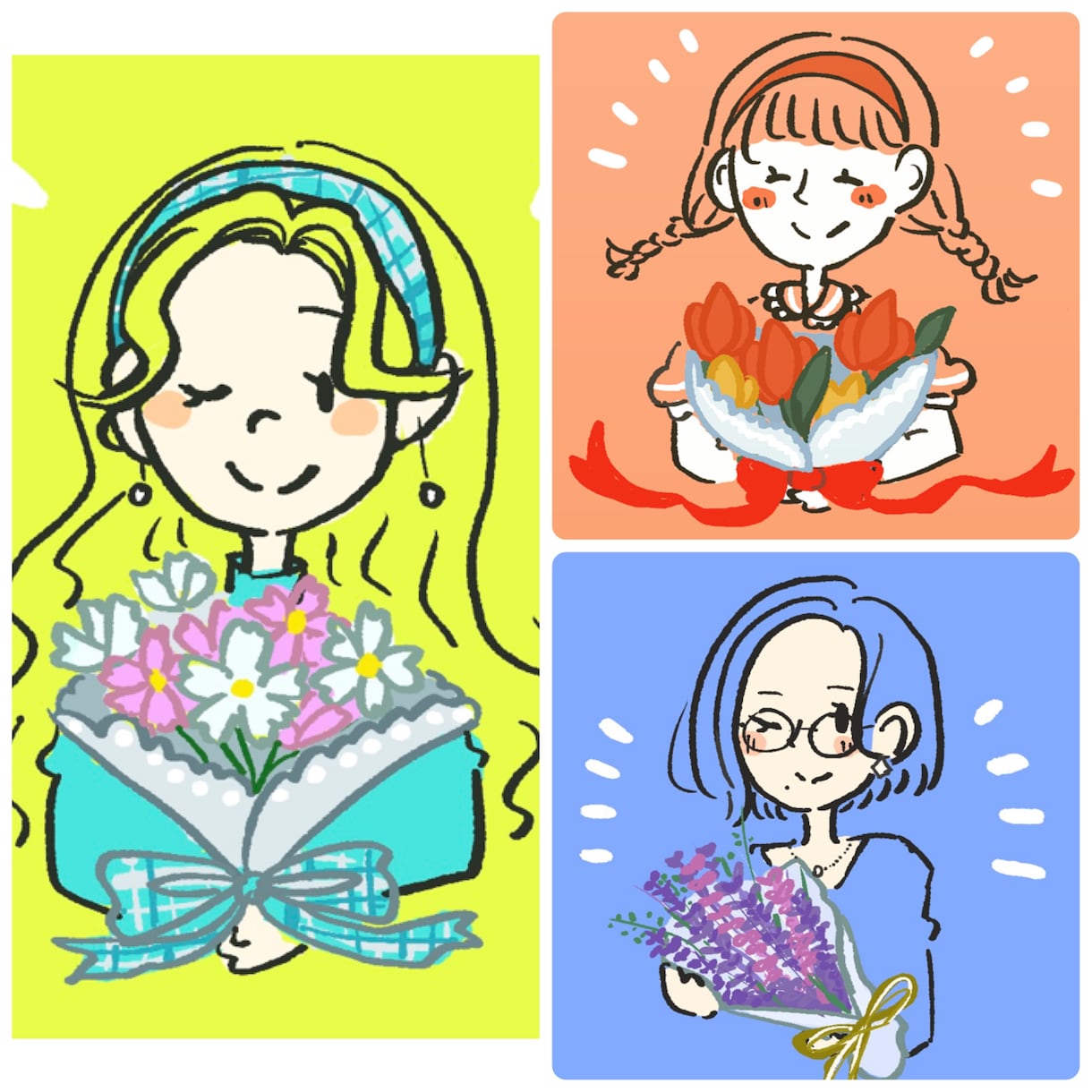 サンプル増！アイコン向けゆるタッチイラスト描きます SNSアイコンや挿絵などに。シンプルでゆるタッチイラストです イメージ2