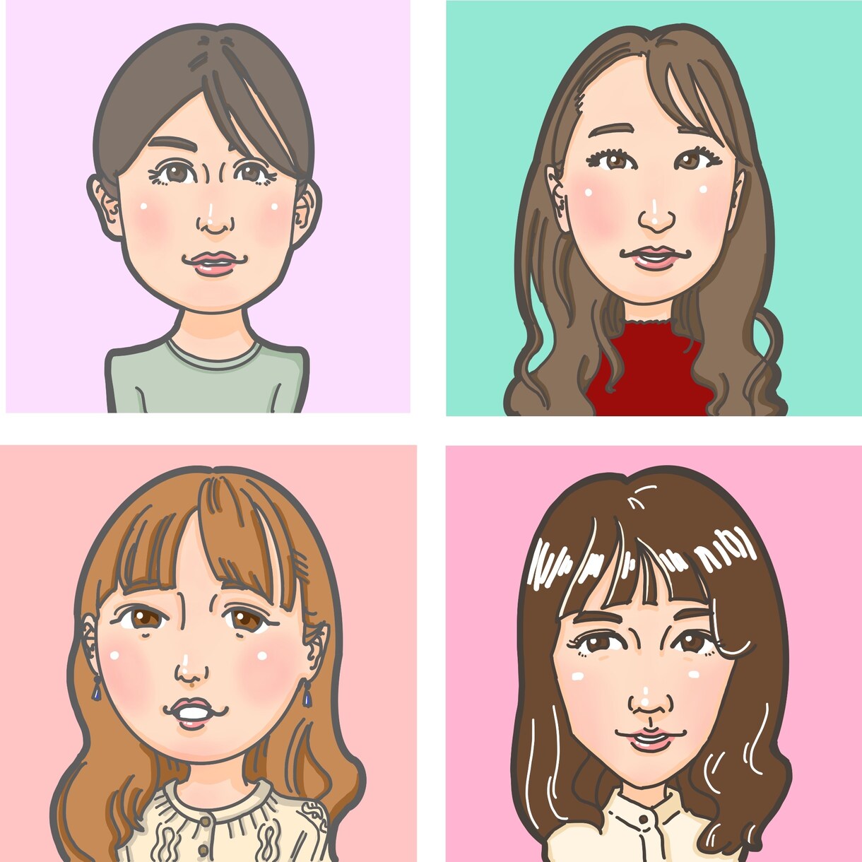 柔らかいタッチの似顔絵を描きます 。アイコンや名刺に使って自分をアピール！ イメージ2
