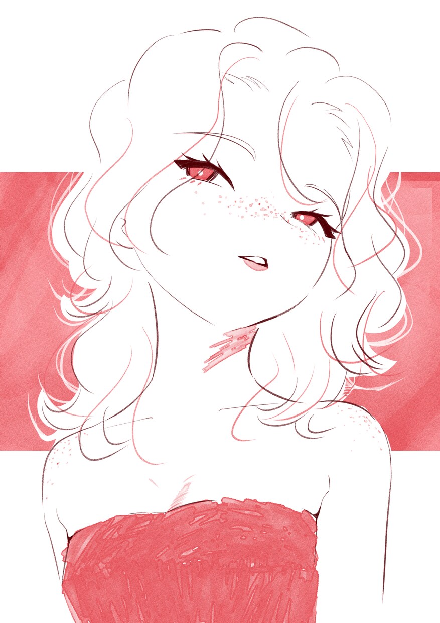 SNSのイラストアイコンを描きます シンプルなタッチでかわいい女の子を描きます! イメージ1