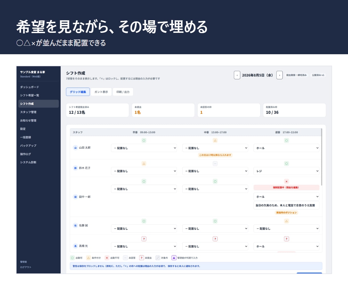 月額0円 買い切りのシフト管理システムを納品します シフト作成が5分で終わる｜導入サポート込み・月額0円 イメージ2