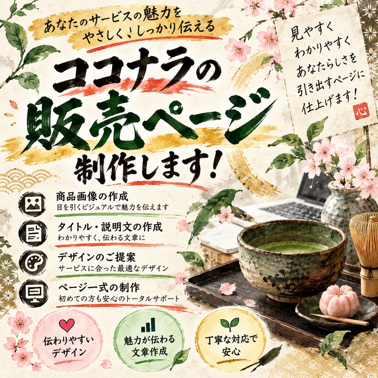 ココナラの出品画像・販売ページを制作します 参考サイトや画像から、ご希望の雰囲気に合わせて制作します！ イメージ4