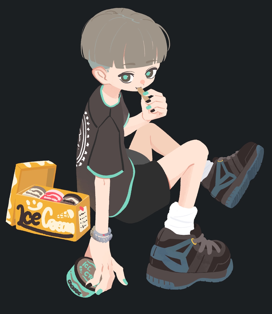 ポップなファッションイラスト制作します 主線無し/デフォルメ／ファッション／ストリート/商用利用可 イメージ6