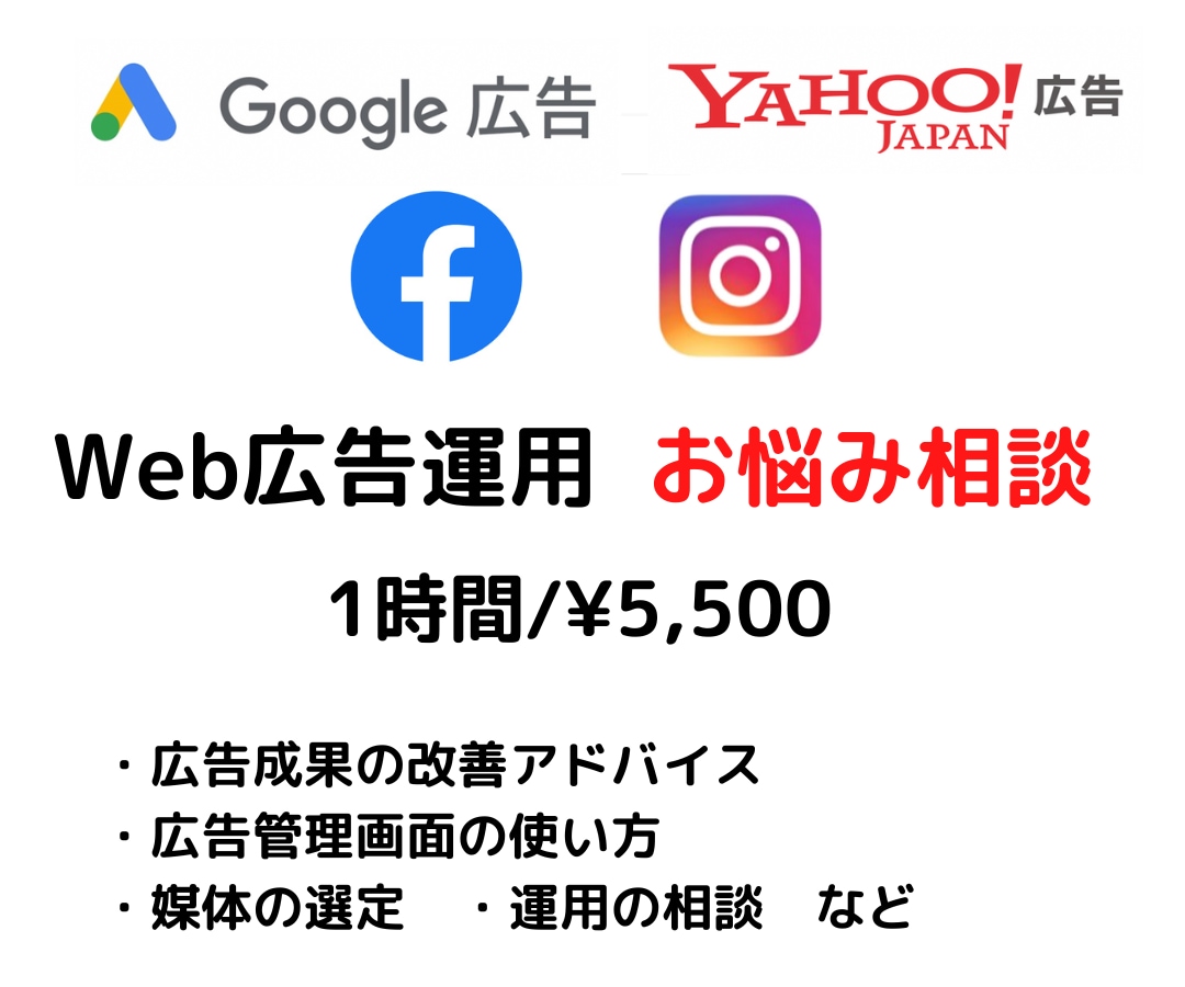 リスティング広告の相談、管理画面の使い方等教えます 初心者の方でもわかりやすく丁寧にご説明。広告以外の相談もＯＫ イメージ1