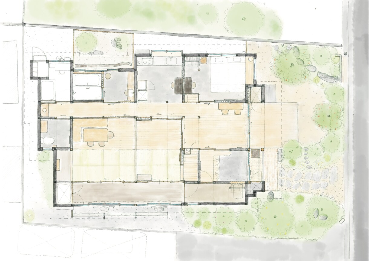柔らかい雰囲気の手書き図面を描きます 建築のプレゼンに使いやすい、デジタル手書き図面です。 イメージ1