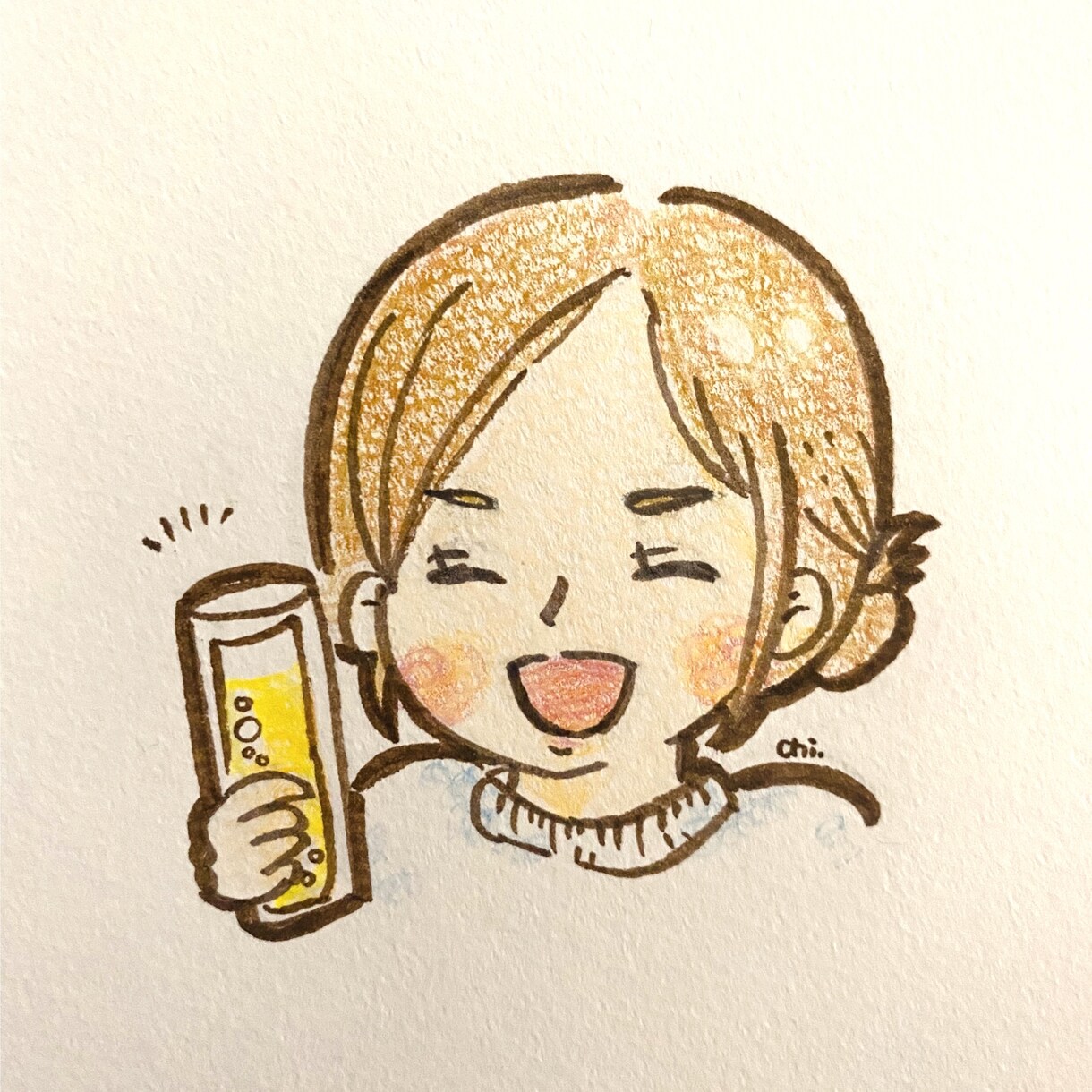 色鉛筆でゆるく可愛い似顔絵を描きます 【フレーム付き・郵送料込み】誕生日や記念日のプレゼントに イメージ8