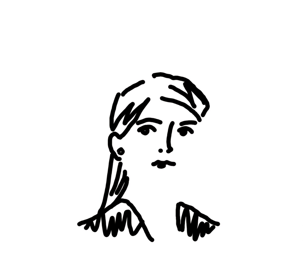 シンプル似顔絵の線画、描きます アイコン、名刺にいかがでしょうか？☆ イメージ5