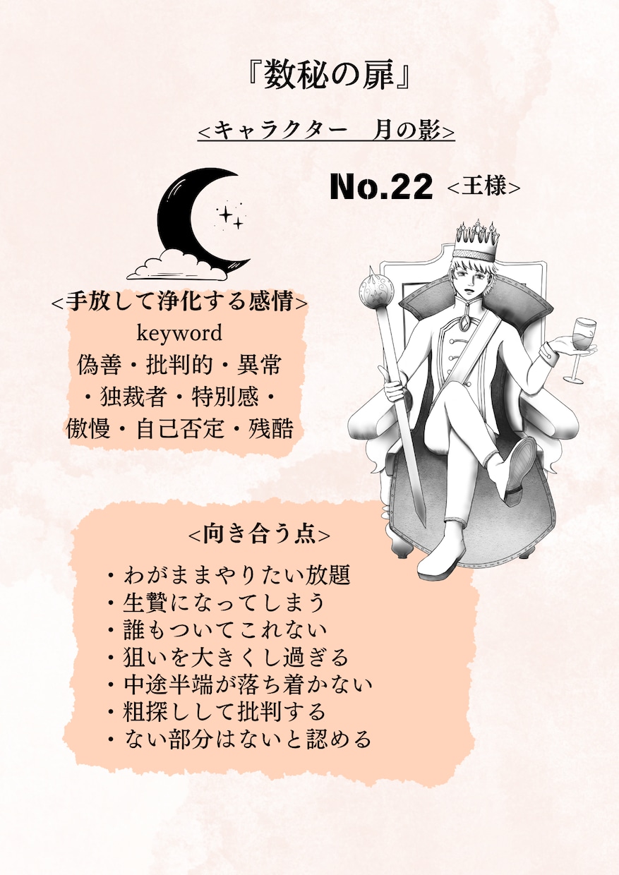 数秘で名前から本音の自分をキャラクター化します オリジナルの数秘で建前と本音の自分を切り分けます。 イメージ4
