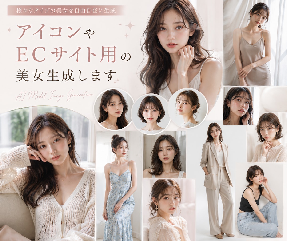 美容アパレル向けAIモデル画像を高品質で生成します 撮影不要！イメージに合わせたAIモデル画像を制作します イメージ2
