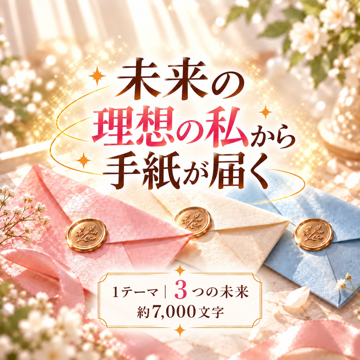 3つの理想の未来にいる、あなたから手紙を届けます 本名不要！3つの未来を読み比べ、心が向く未来を感じませんか？ イメージ1