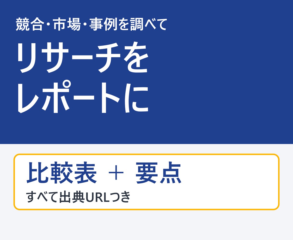 競合・市場のリサーチをレポートにまとめます 調べる時間がない方へ。出典付きで見やすく整理 イメージ1