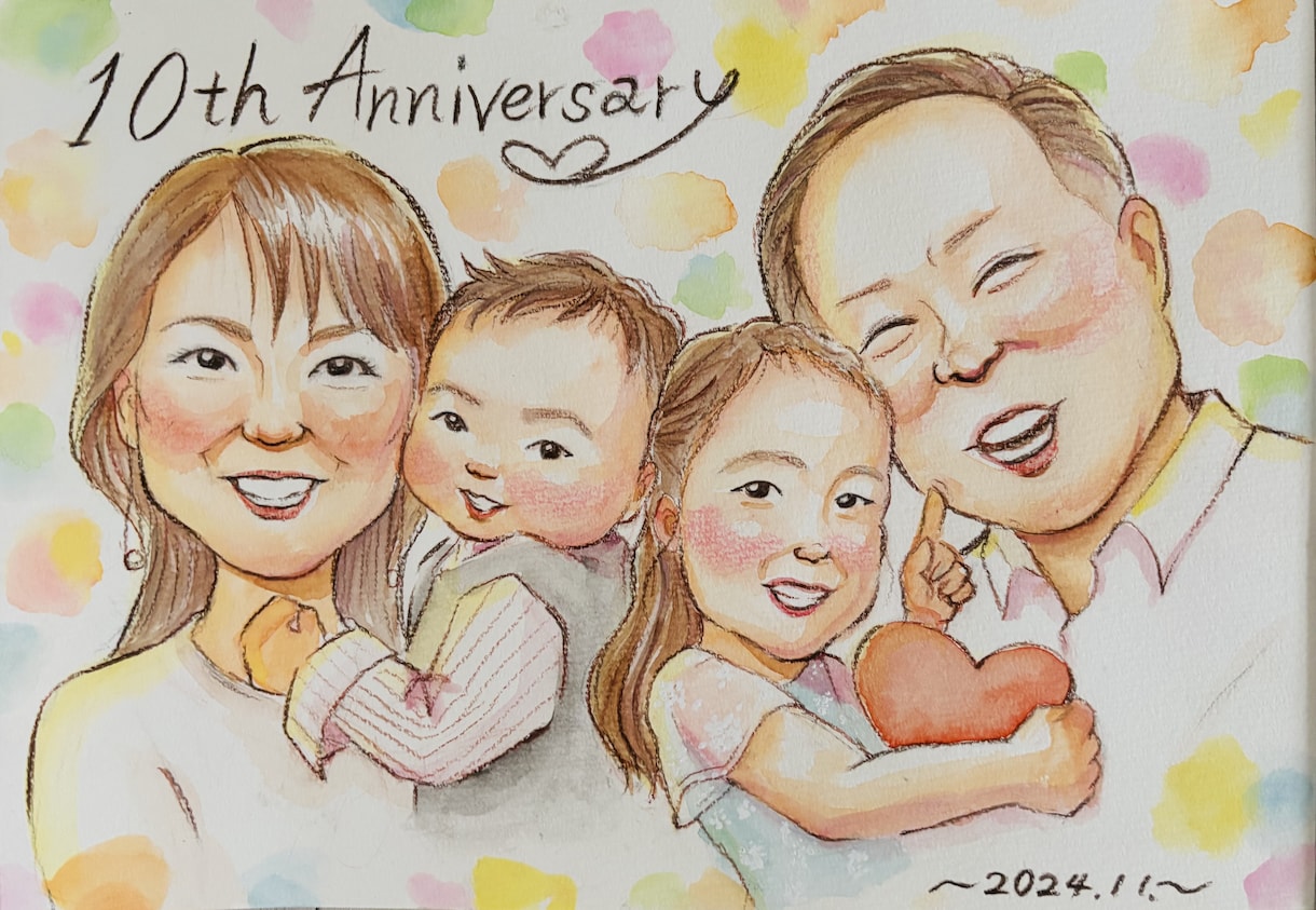 贈った瞬間笑顔が生まれるあたたかい似顔絵描きます 還暦・誕生日・ウェディング、大切な人への一生モノの贈り物 イメージ2