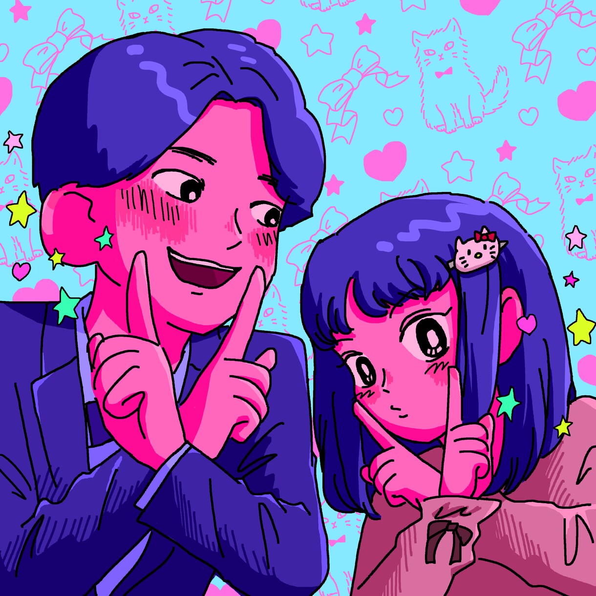 デジタルで似顔絵描きます レトロチックなイラストで個性を引き出せます イメージ1