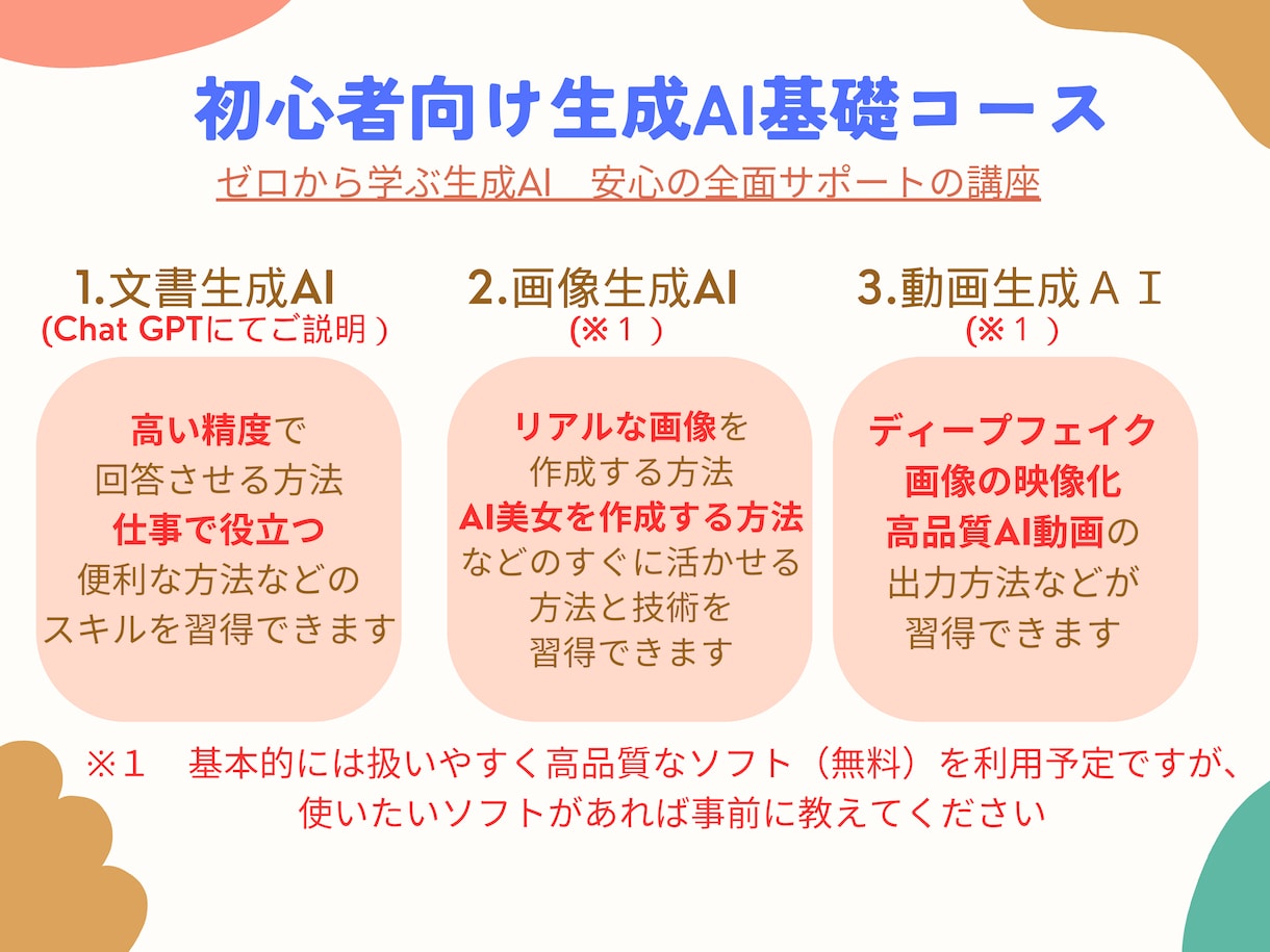 画像 動画 文書AIの基礎を全て教えます AIに慣れよう！画像、動画、文書AIスキル基礎を習得！ イメージ1