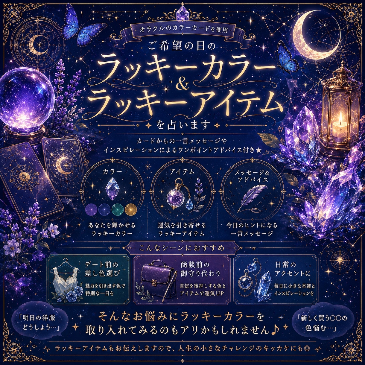 ラッキーカラー、ラッキーアイテム占います 日常のちょっとしたアクセントに★ イメージ1