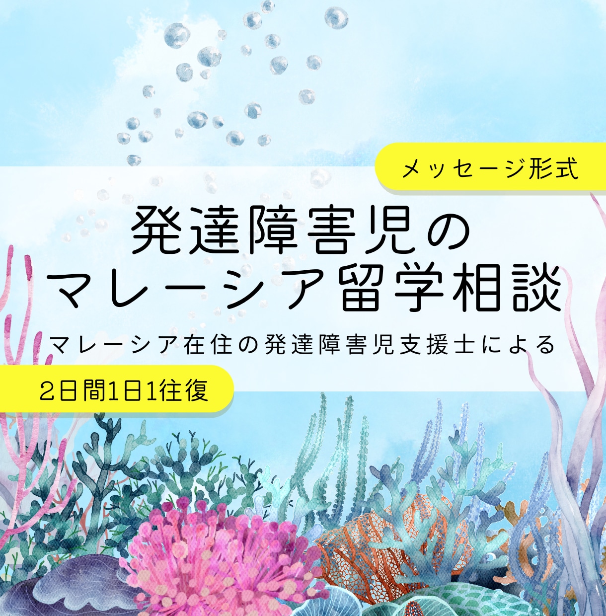 マレーシア在住の発達障害児支援士が相談にのります 発達障害児のマレーシア留学についてメッセージでのご相談 イメージ1