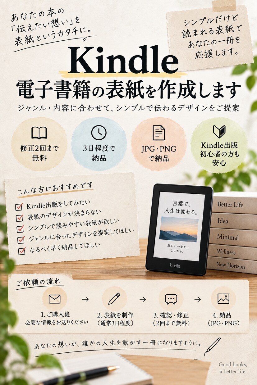 Kindle電子書籍の表紙を作成します 読まれる・伝わる表紙を丸投げで制作 イメージ5