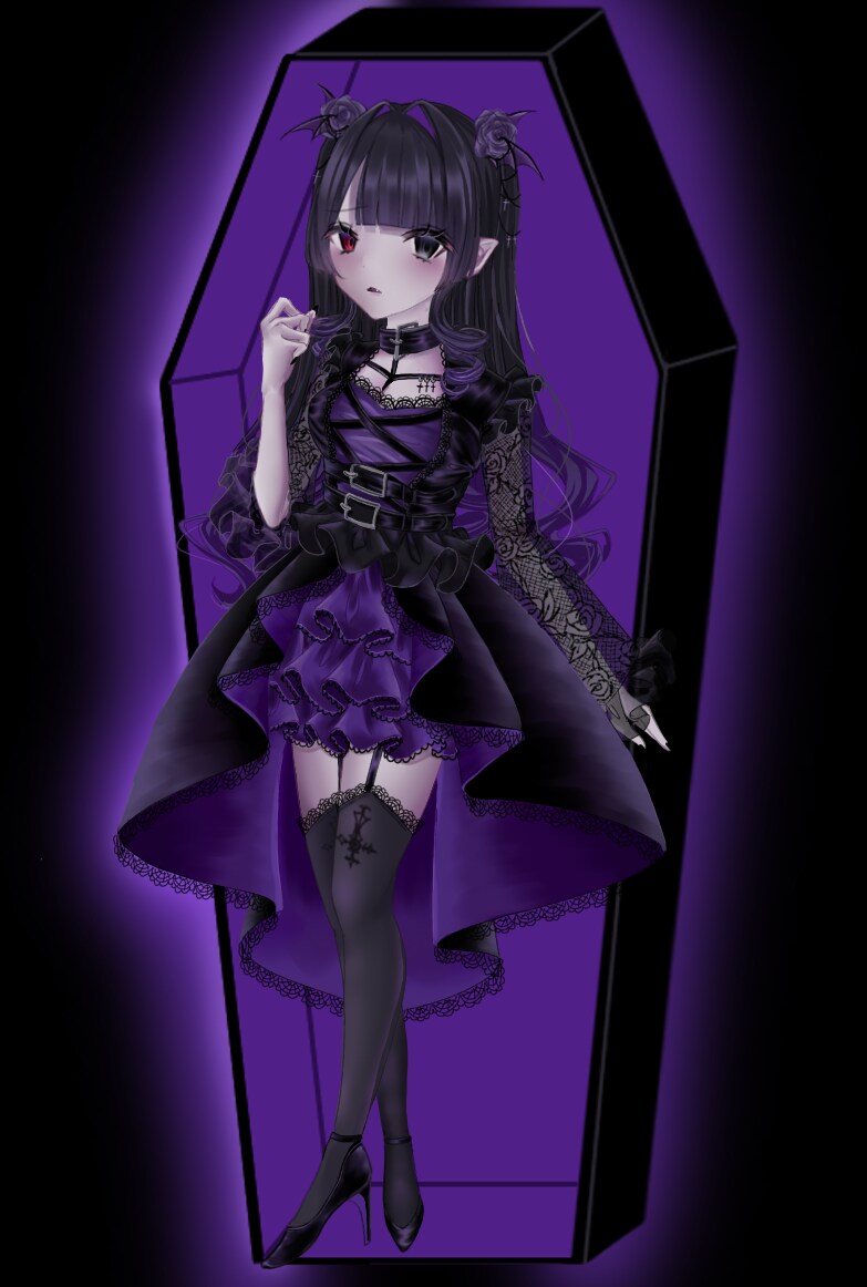ダークでゴシックな女の子を描きます 魔界から飛び出してきたような女の子が得意です イメージ4
