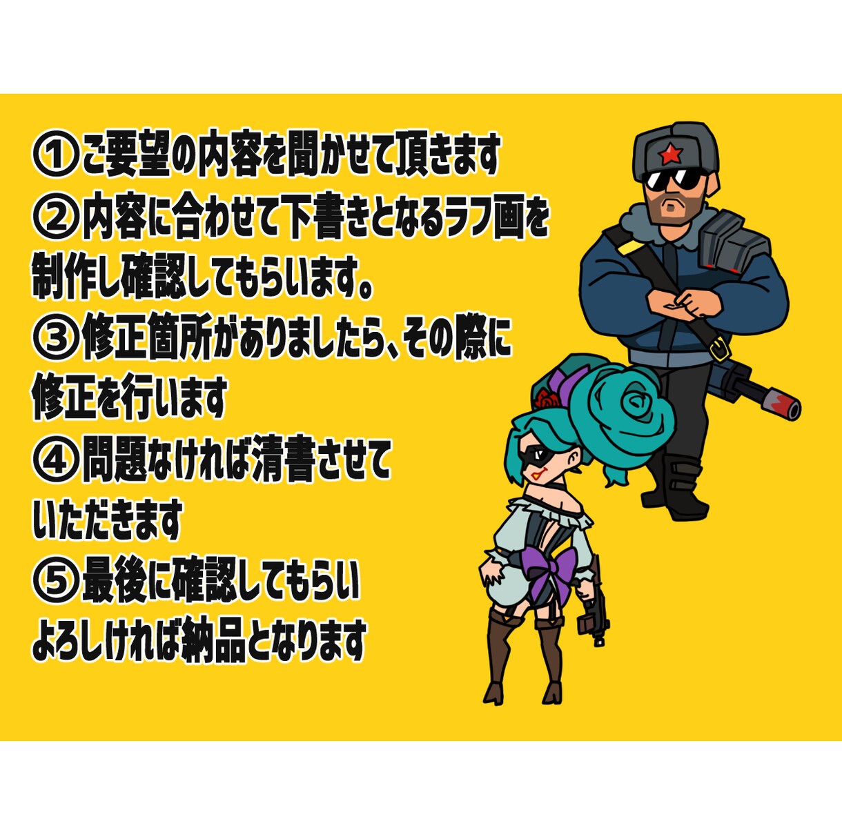 動画配信に合うデフォルメキャラ制作します フォーマル系からコント系まで幅広く使えます イメージ3