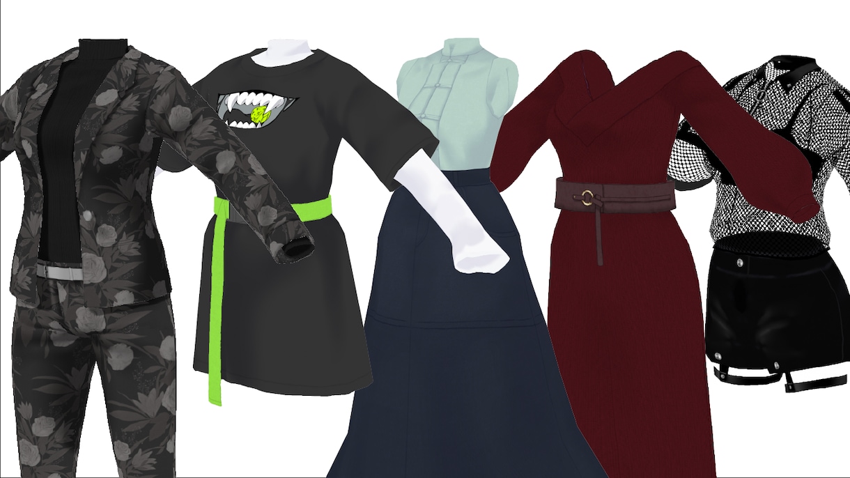VRoid Studioでオリジナルの服を作ります デザイン画再現はもちろん衣装のデザインからおまかせ可能！ イメージ1
