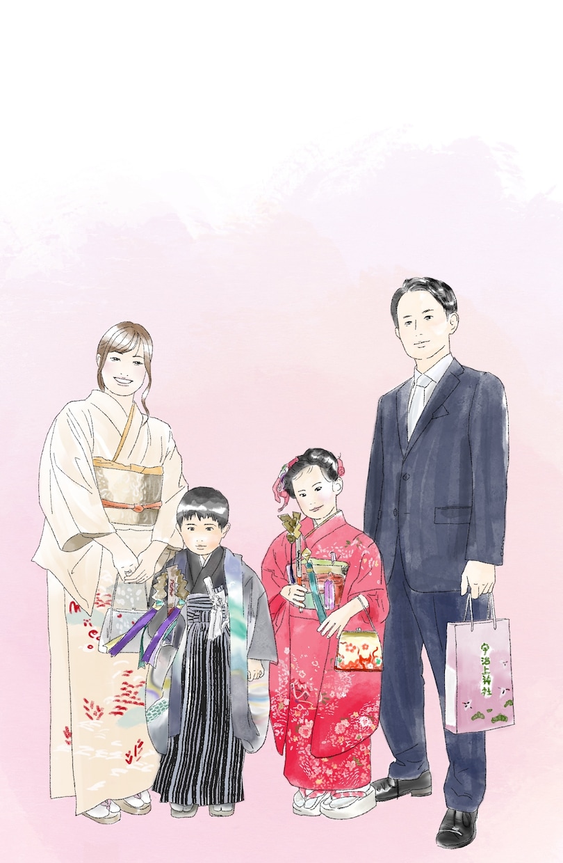 水彩画風＊優しく可愛い似顔絵をお届けします ウェディングや家族記念に。プレゼントにも！ペットも歓迎です イメージ6