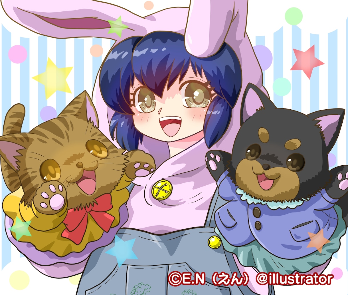 ご要望に沿ったアニメ調オーダーイラスト描きます 1枚絵、キャラデザ、サムネイル、アニメ調イラストならお任せ！ イメージ10