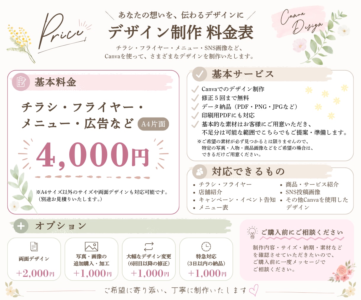 Canvaで伝わるチラシ・フライヤーを作成します 『こんなデザイン作りたい』をカタチに。 イメージ2