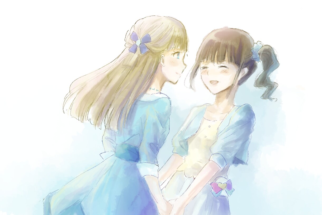 百合割！女性2人以上のイラスト描きます 女性2人以上のイラストを他出品サービスよりお得に描きます。 イメージ2