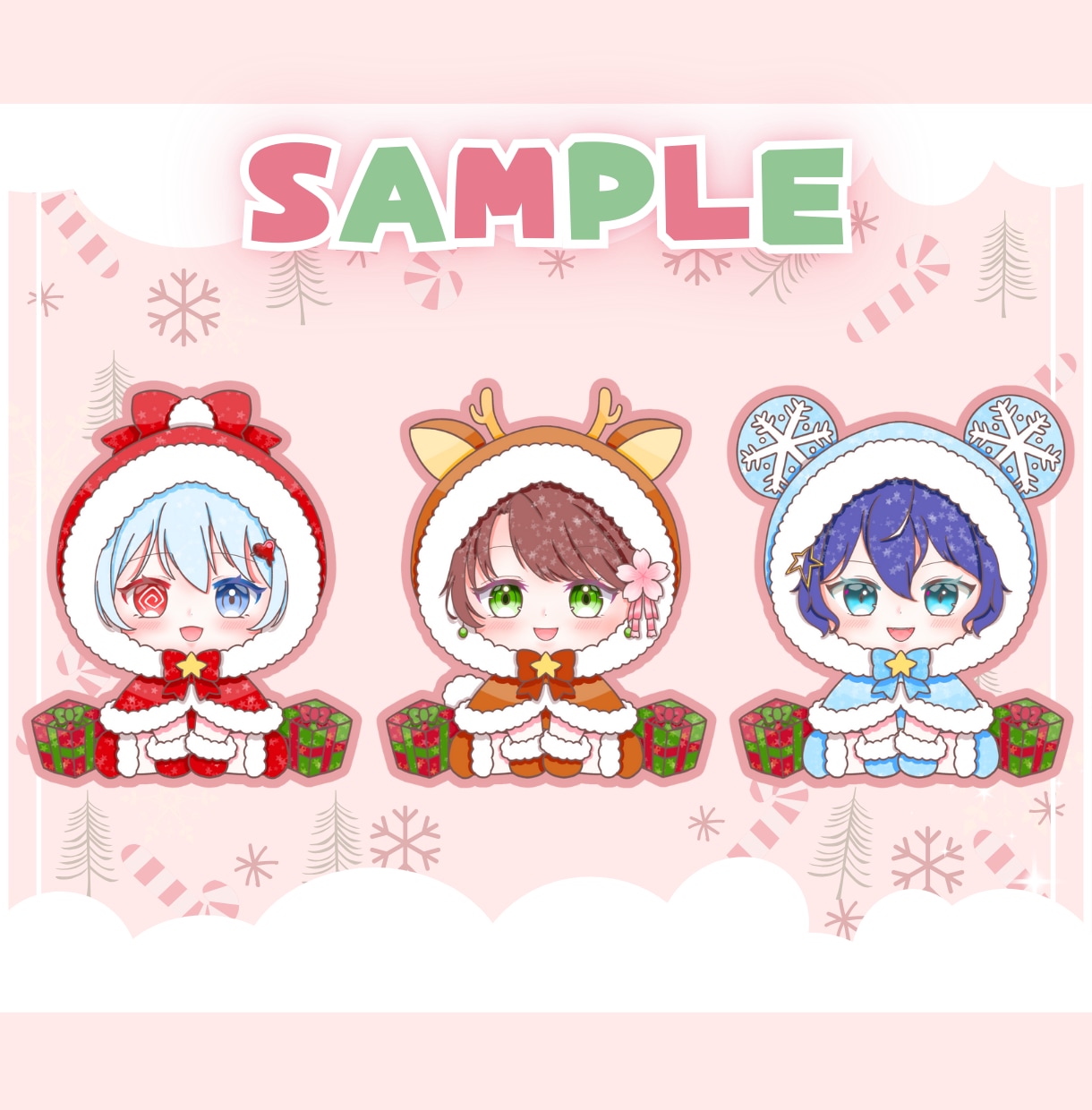 かわいいクリスマスSD制作します ✧商用利用込み✧温かみのあるほっぺとキラキラ目デザイン！ イメージ7