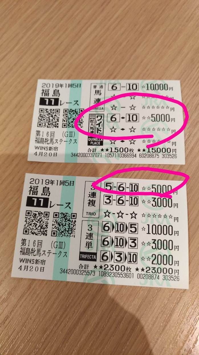 日曜日のメイン2つのレース予想を販売します 馬連5点以内。3連複15点前後で予想します。 イメージ6