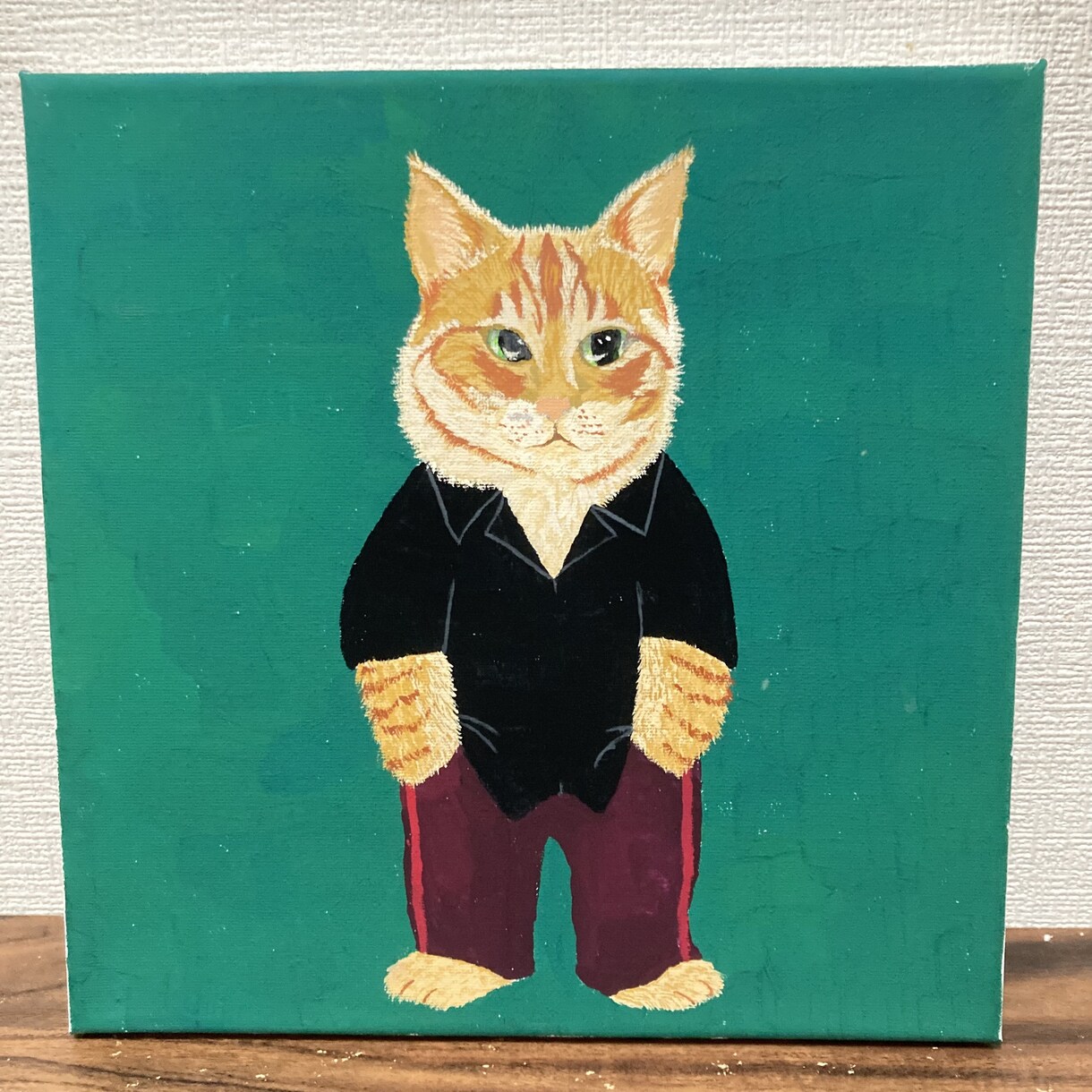 あなたのペット、アクリル絵の具で描きます 大好きなペットにお洋服を着させた絵をお送りいたします☆ イメージ1
