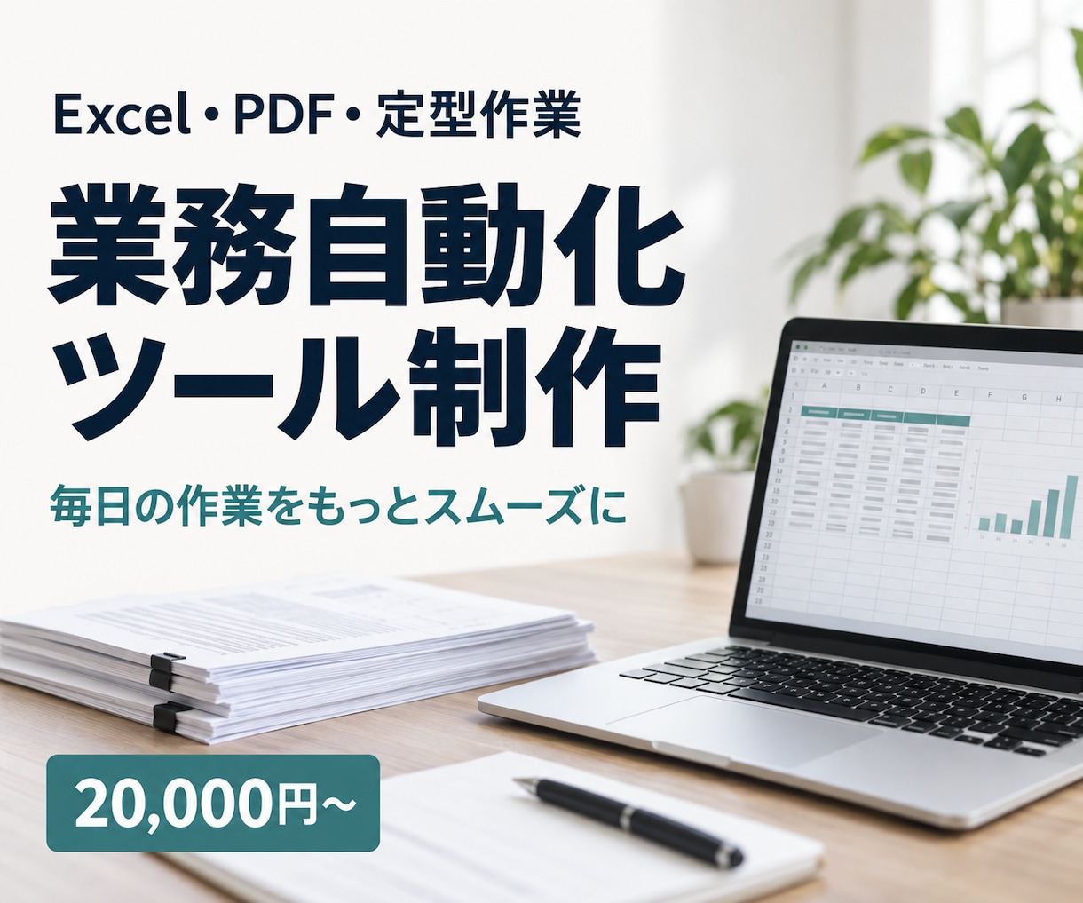 面倒な定型業務をAI・自動化ツールで効率化します Excel・PDF・文章作成など毎日の作業を効率化 イメージ1
