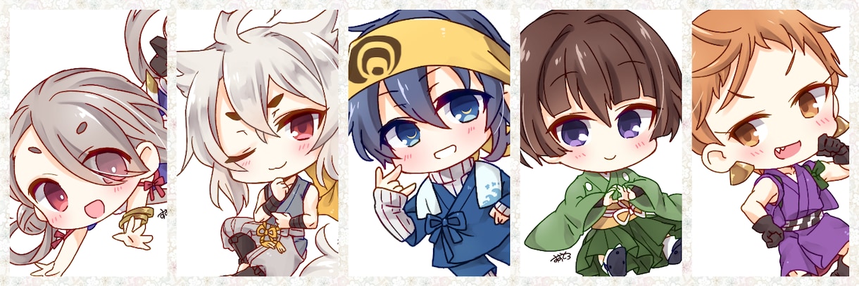 SNS/動画/グッズなどのミニキャラお描きします 豊かな表情やオリキャラのデザインのお手伝いも可能です！ イメージ2