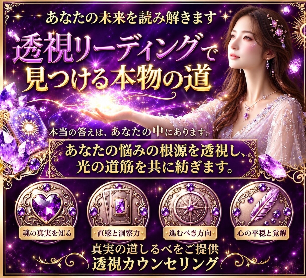 女性限定❤️透視リーディング望む未来へ✨紡ぎます 恋愛 仕事 人間関係 家庭 物 動物 幸せへの糸口を視ます♡ イメージ3
