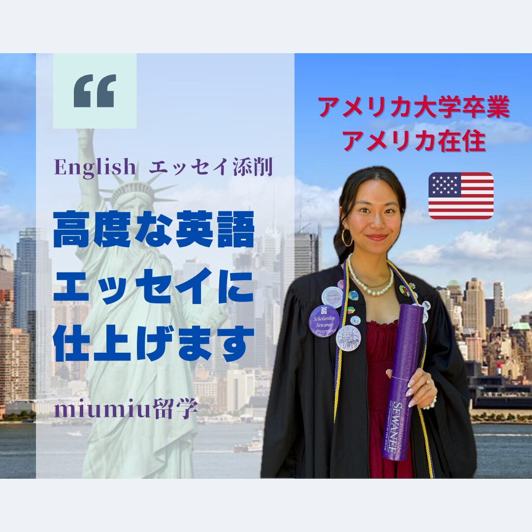 米国大学卒業生が英文エッセイを添削致します 米国大学卒業生が24時間以内で添削致します イメージ1