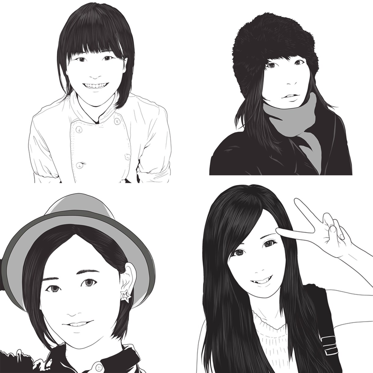 お写真を元にモノクロ似顔絵を描きます プレゼント選びにお困りの方におススメ！ イメージ4