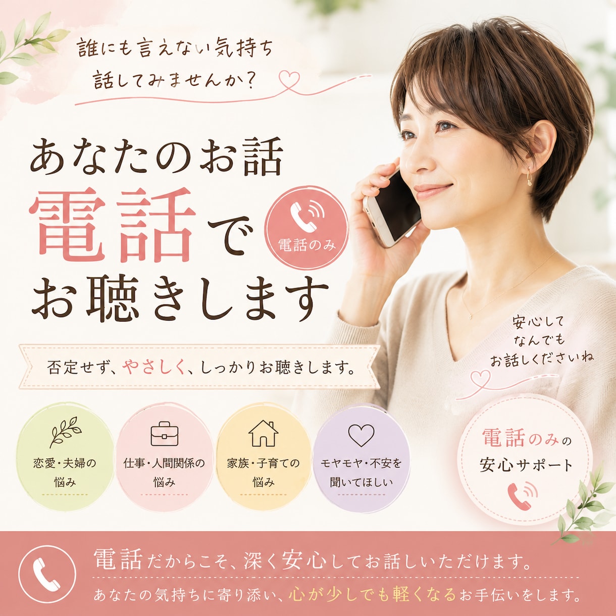 聞いて欲しいこと何でも聞きます 聞いてもらうことで少しでも楽になれたら何よりです。 イメージ1