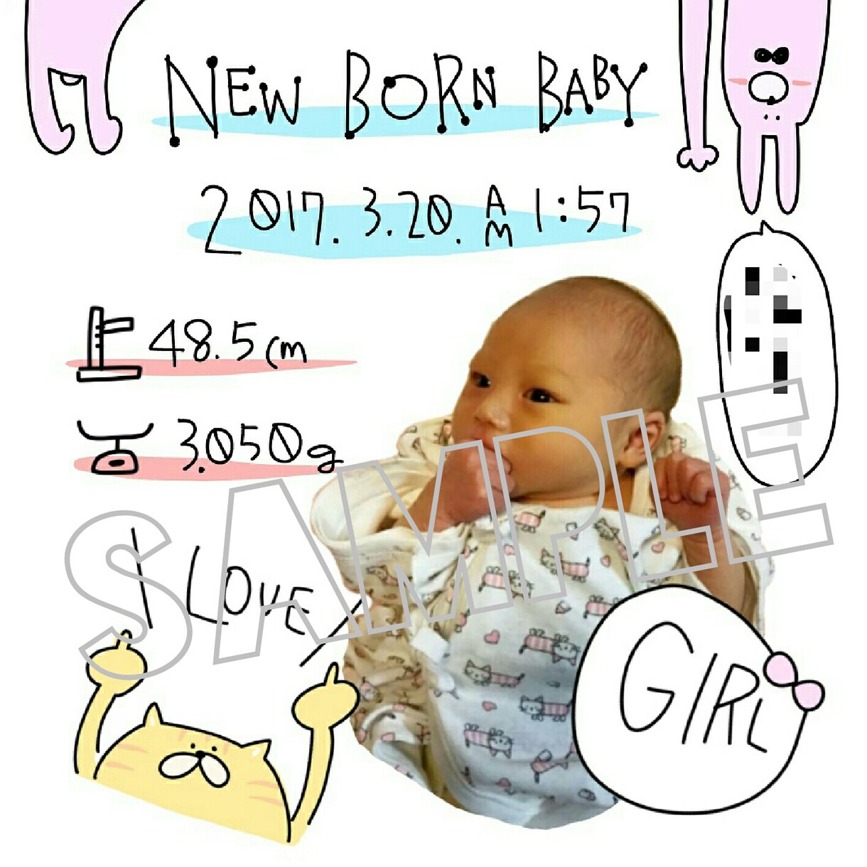 お子様の誕生の記念に作ります SNSでお子様の誕生を報告したい時にオススメです! イメージ1