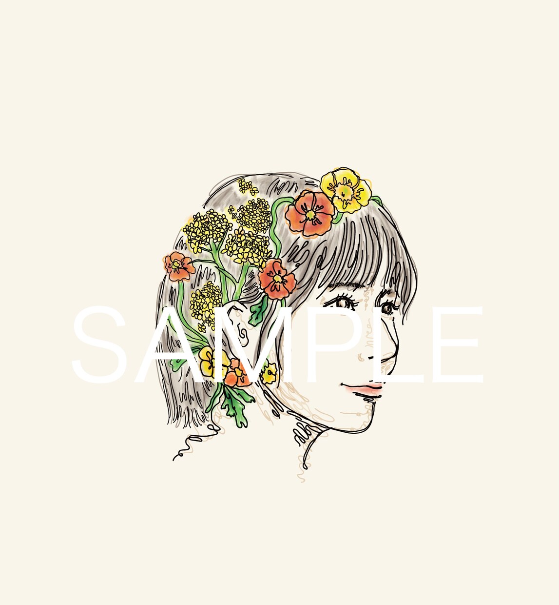 花束みたいな似顔絵！✴︎唯一無二のイラスト描きます ✴︎プレゼントや記念日に✴︎文字入れ対応 イメージ3