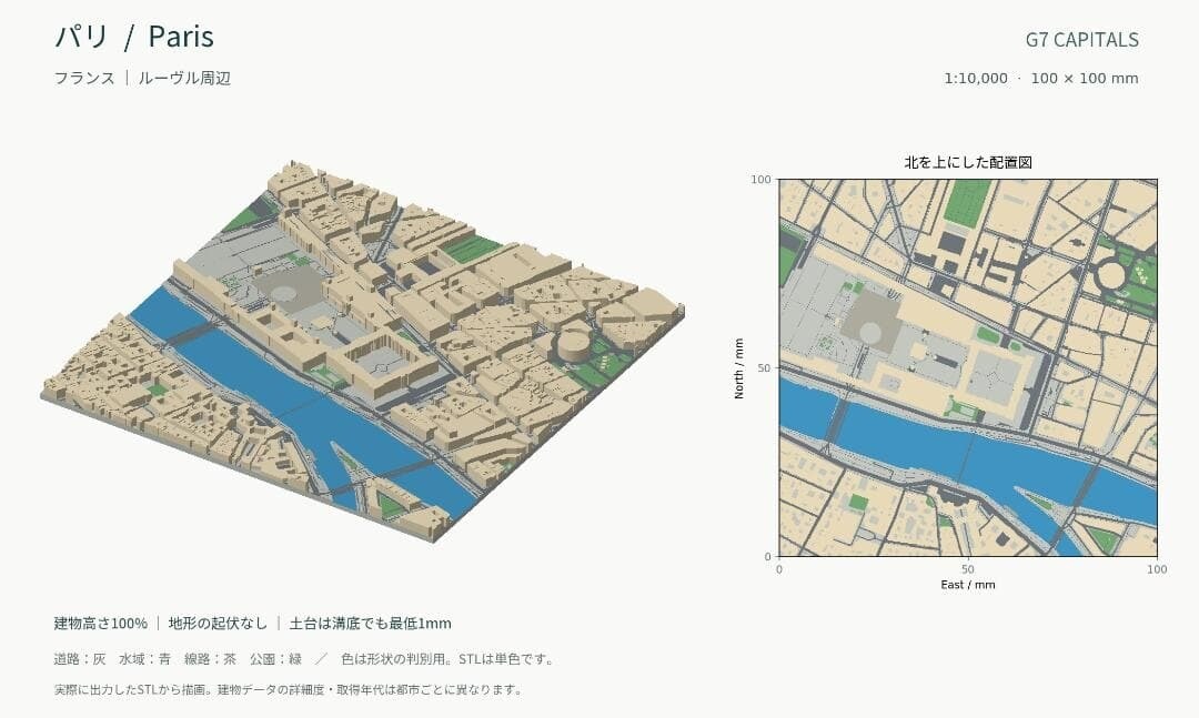 海外の街並み模型を3Dプリントします 好きな地域を立体で楽しむ、現物模型をお届け イメージ6