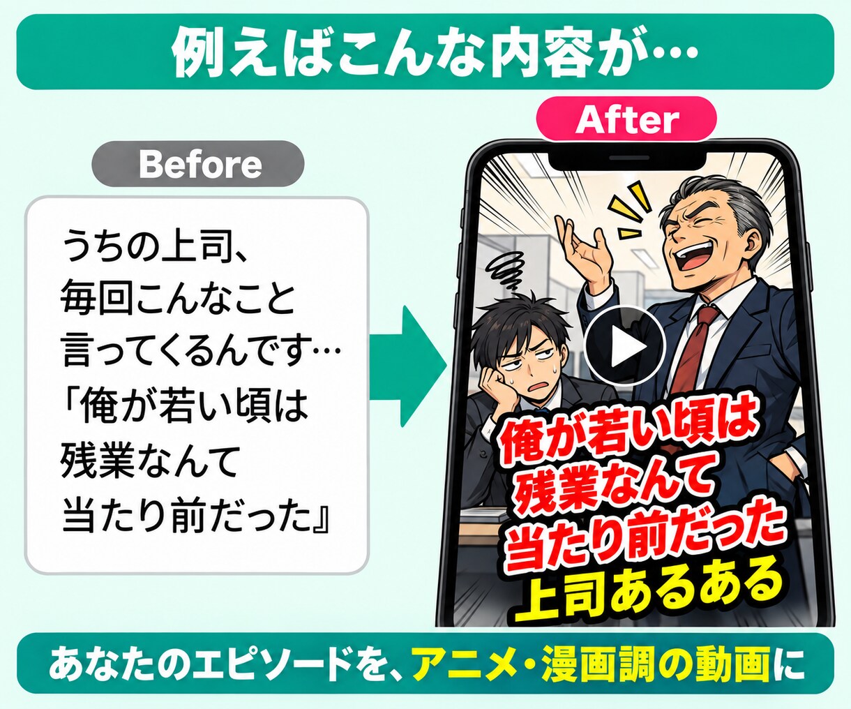 職場のモヤモヤをあるある動画にします 上司・同僚・部下への本音を笑える動画に変えます イメージ5