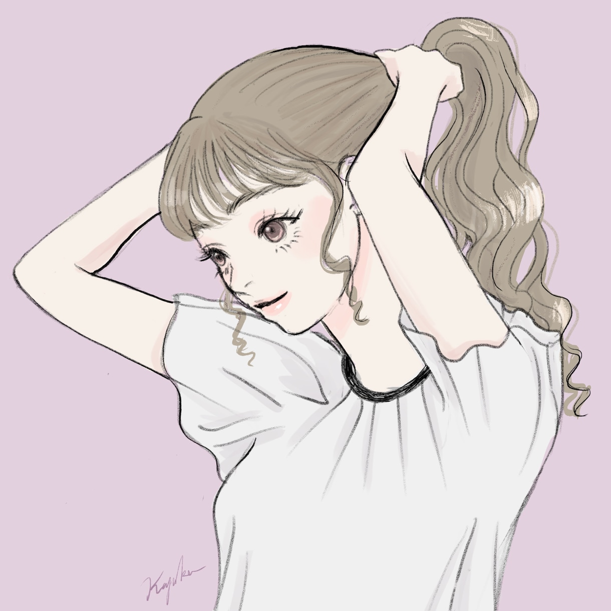 シンプル塗りで大人かわいいイラストお描きします 似顔絵OK！簡単なアクセサリー無料です♡ イメージ5