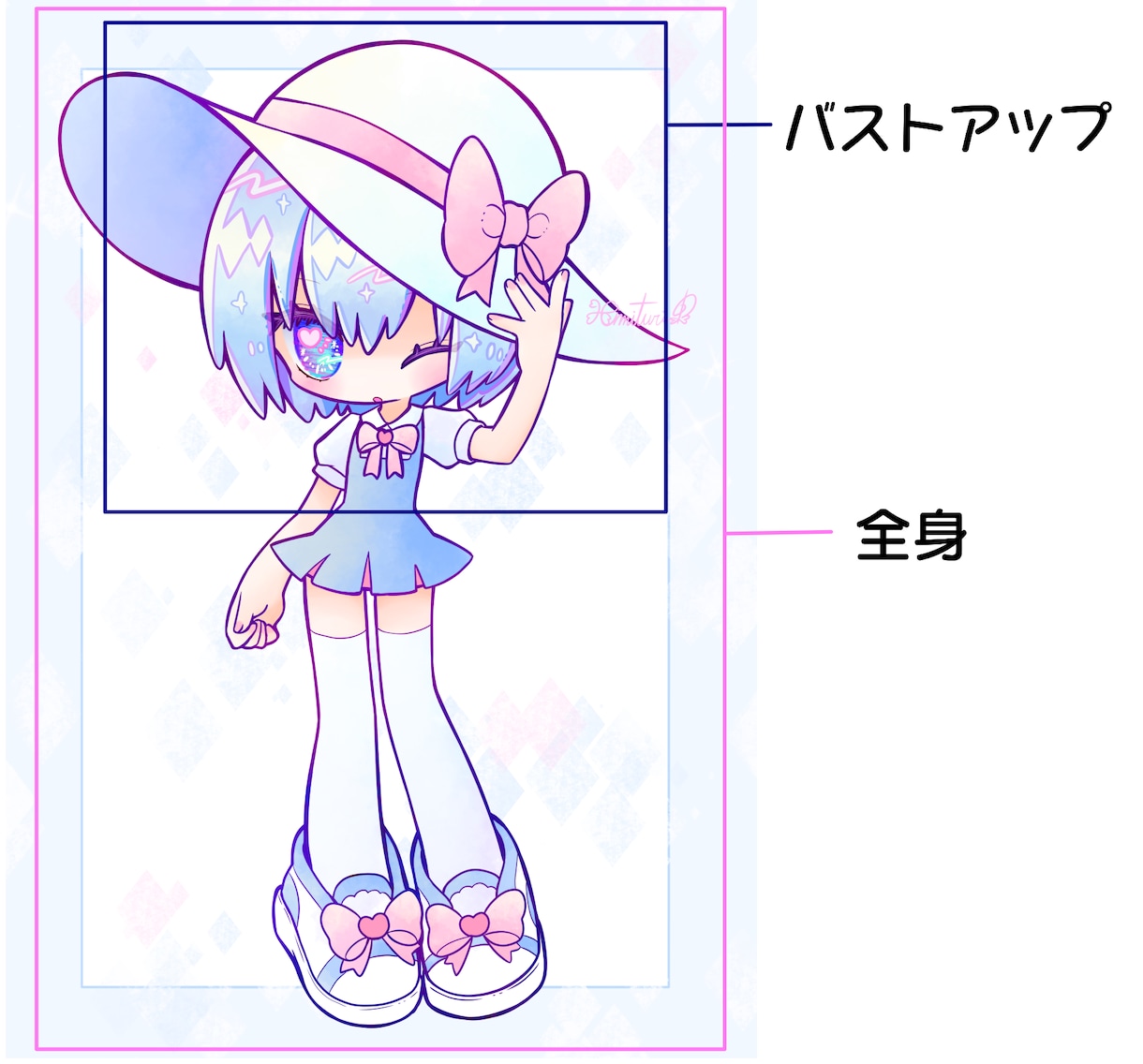 3頭身のポップで可愛いイラスト作成します アイコン、ヘッダー、サムネイル、グッズ、立ち絵等に！ イメージ2