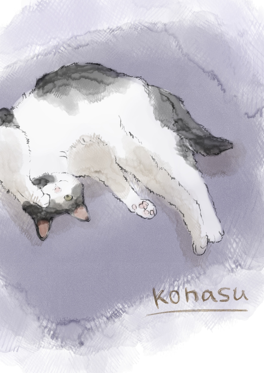 ゆるふわペットさん日常絵描きます ペットさんの何気ない日常の一コマを、鉛筆線画&水彩調で！ イメージ1