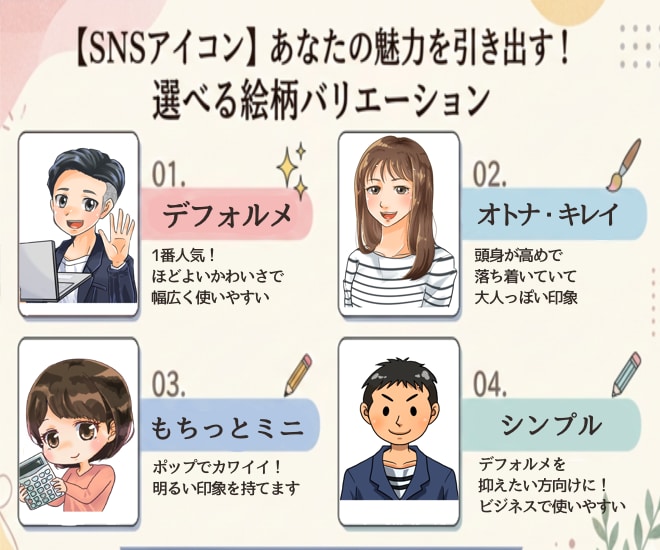 SNS活動を彩る！あなたの”分身”アイコン描きます 商用◎｜アニメ〜劇画など、多彩なタッチで印象に差をつけます✨ イメージ11