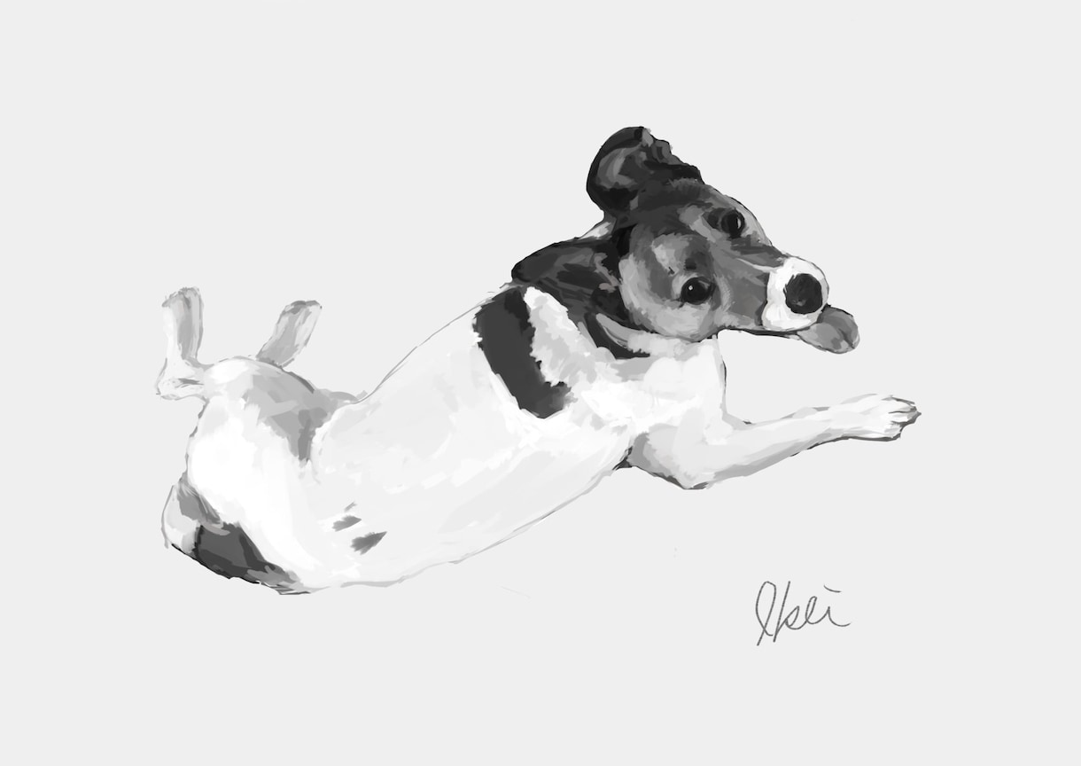ペットをデジタルイラストで描きます 二次利用可能です！お散歩バックなどグッズ制作にどうぞ！ イメージ3